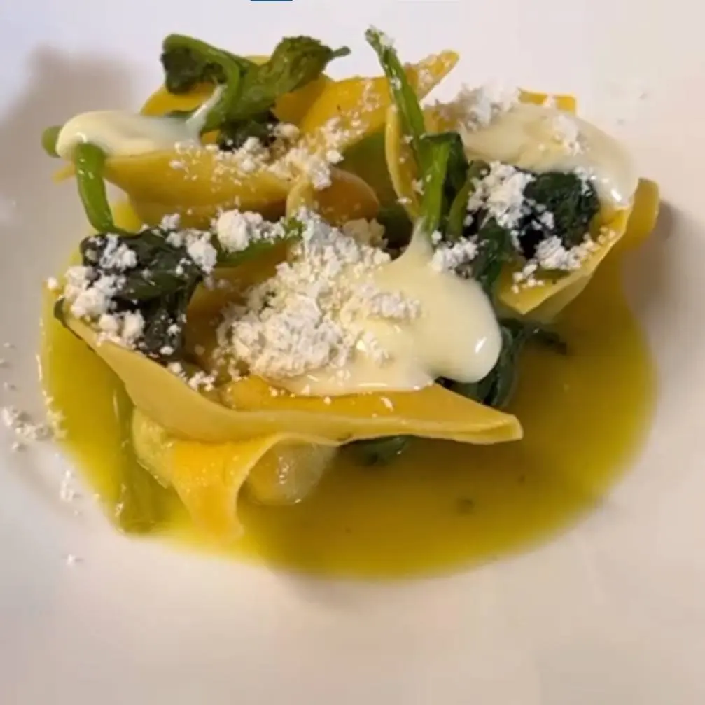creation thumb for Cappellacci with cime di rapa & mozzarella fondue