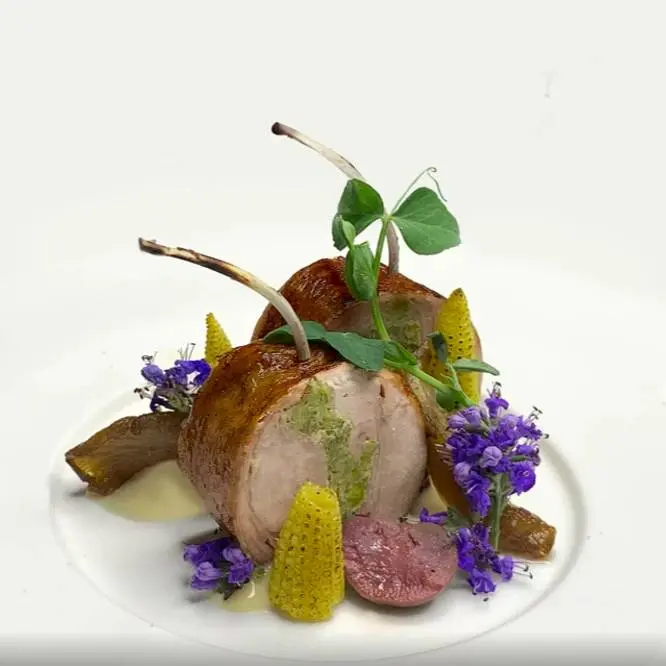 creation thumb for Sous vide rabbit roll, coffee-buttered vegetables
