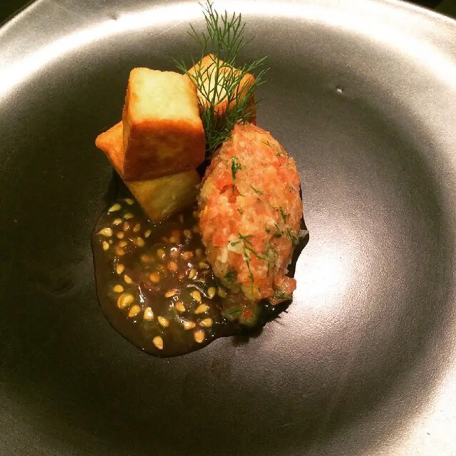 creation thumb for Tofu, spicy tomato salsa...
