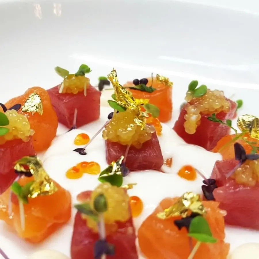 creation thumb for Cubi di tartare e foglia oro