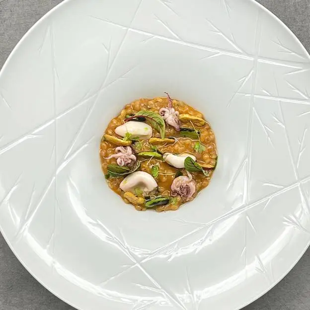 creation thumb for Baby Squid Cous Cous & Charred Fava
