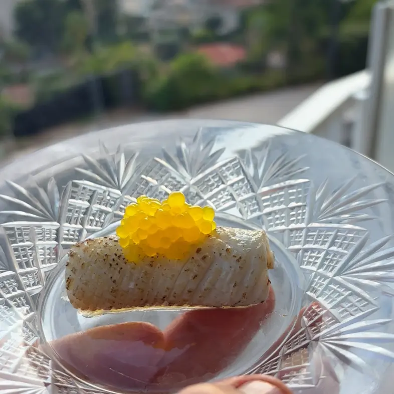 creation thumb for Calamari, guava, lemon caviar