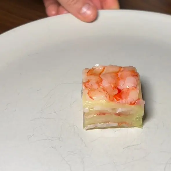 creation thumb for Chayote and Prawn Millefeuille