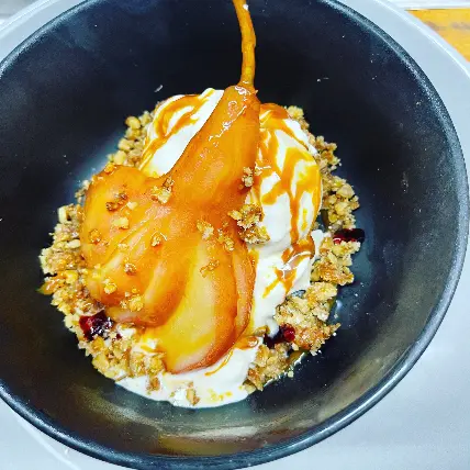 creation thumb for Caramel poached pear pear