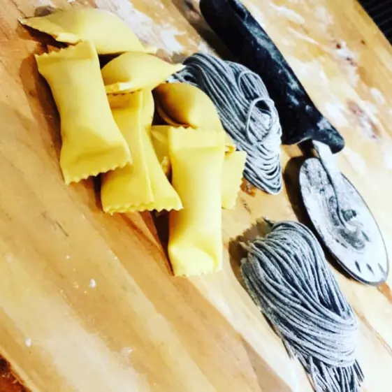 creation thumb for #pasta #italianfood #squidink #linguine#pansotti #freshpasta #thebluedoor #cafe #homemadepasta #lovepasta