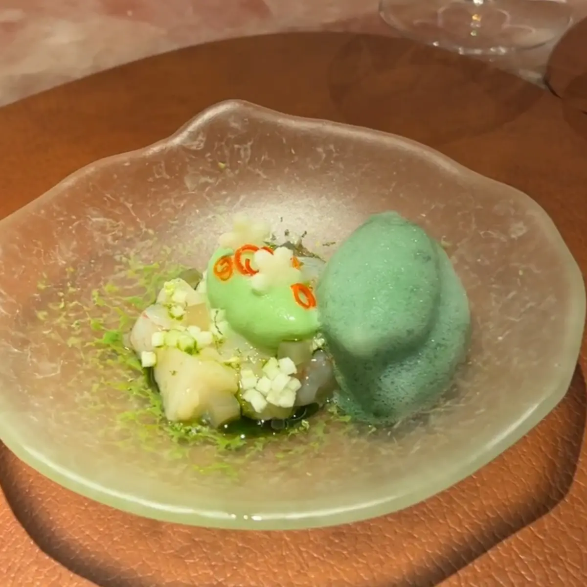 creation thumb for Scallop Ceviche & Spirulina Foam