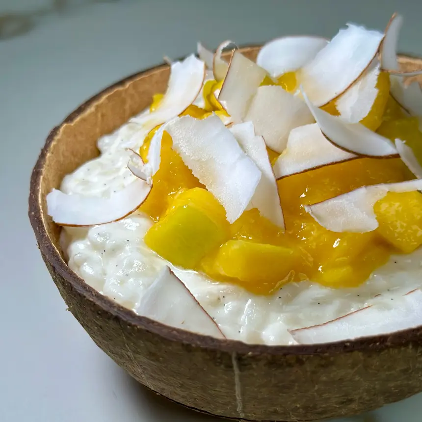 creation thumb for Whipped Mango Sticky Rice with Fresh Coconut