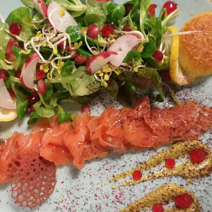 creation thumb for pomegranate, salmon, mustarde, vanilla