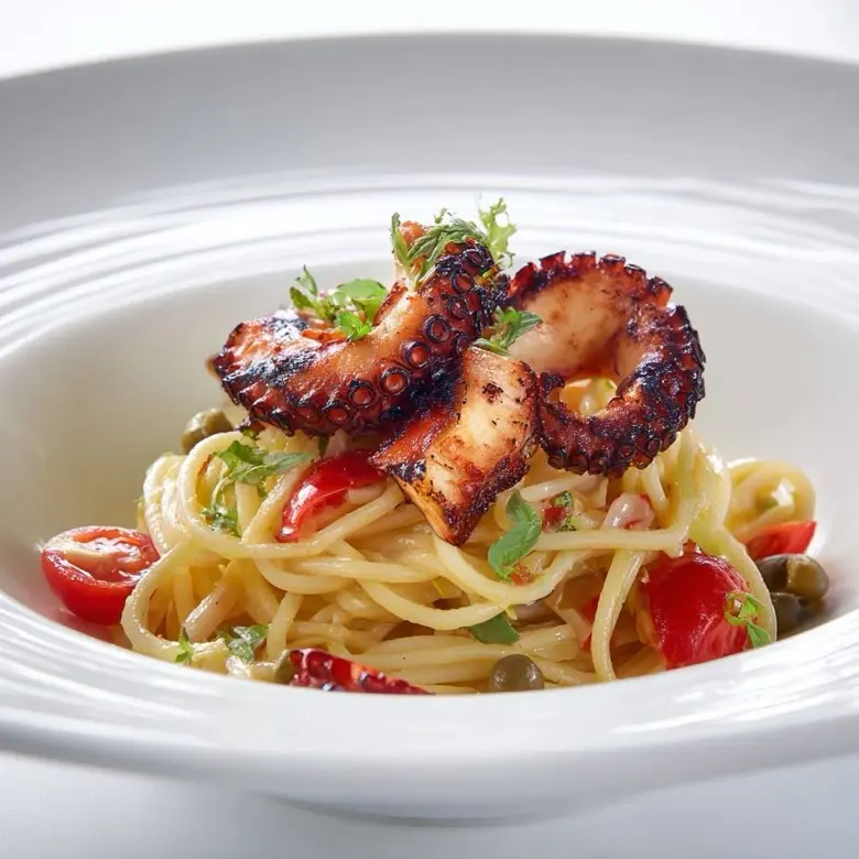creation thumb for Spaghetti a San Giuannide con polpo scottato
