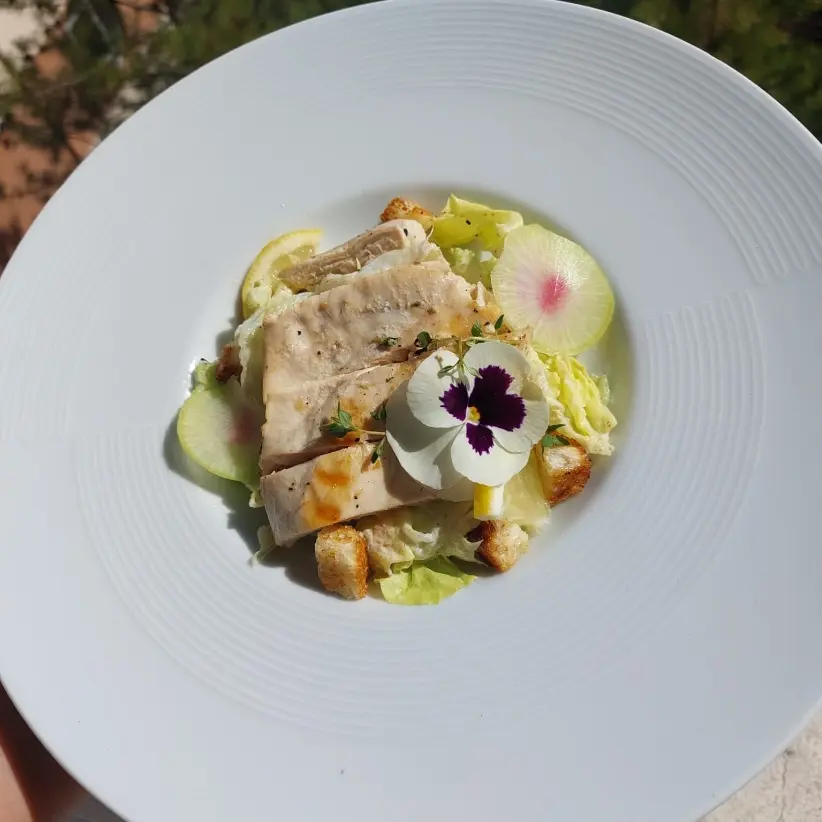 creation thumb for Pollo Sigillato Con Insalata Caesar