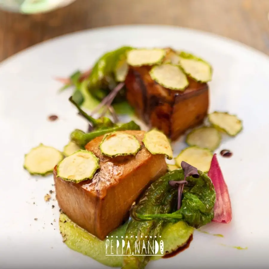 creation thumb for Marinated swordfish soy and honey with zucchini and friggitelli peppers