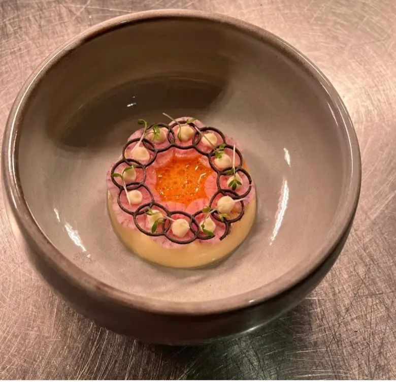 creation thumb for Flan di Coquilles Saint-Jacques, ravanello, vermut