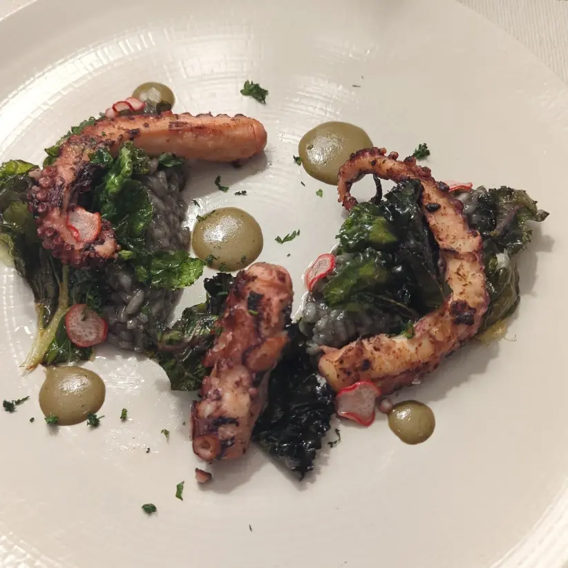 creation thumb for Octopus, monbongo sauce and risotto
