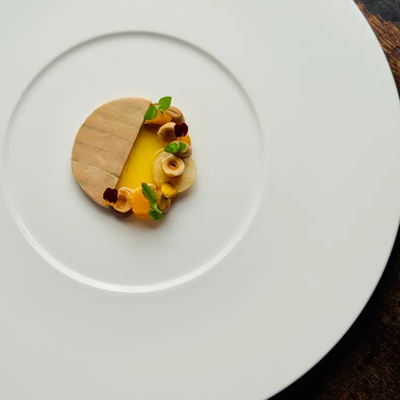 creation thumb for Foie Gras, Mandarine, Kaffee und Halselnuss