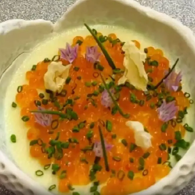creation thumb for Asparagus Chawanmushi with Trout Caviar