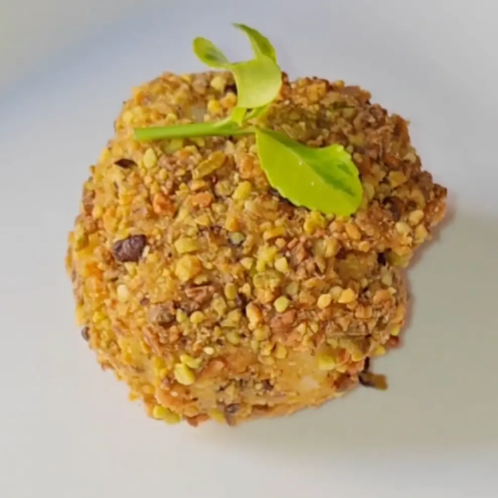 creation thumb for Pistachio-Crusted Chicken with Salt-Cured Yolk