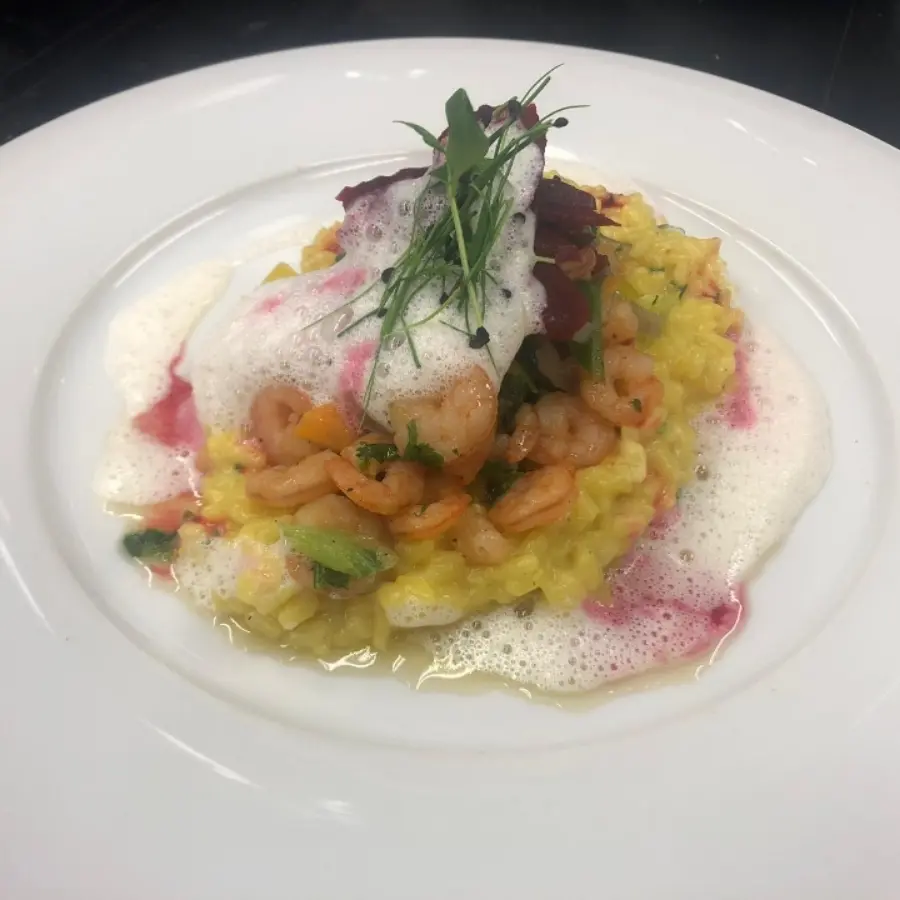 creation thumb for Safranrisotto an Koriander Scampi und parmesanschaum