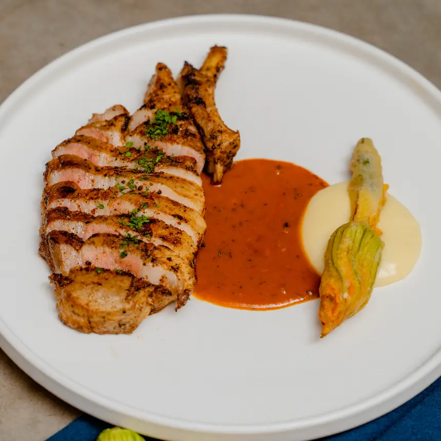 creation thumb for Duroc pork cullet/ chorizo sauce/ casava cream