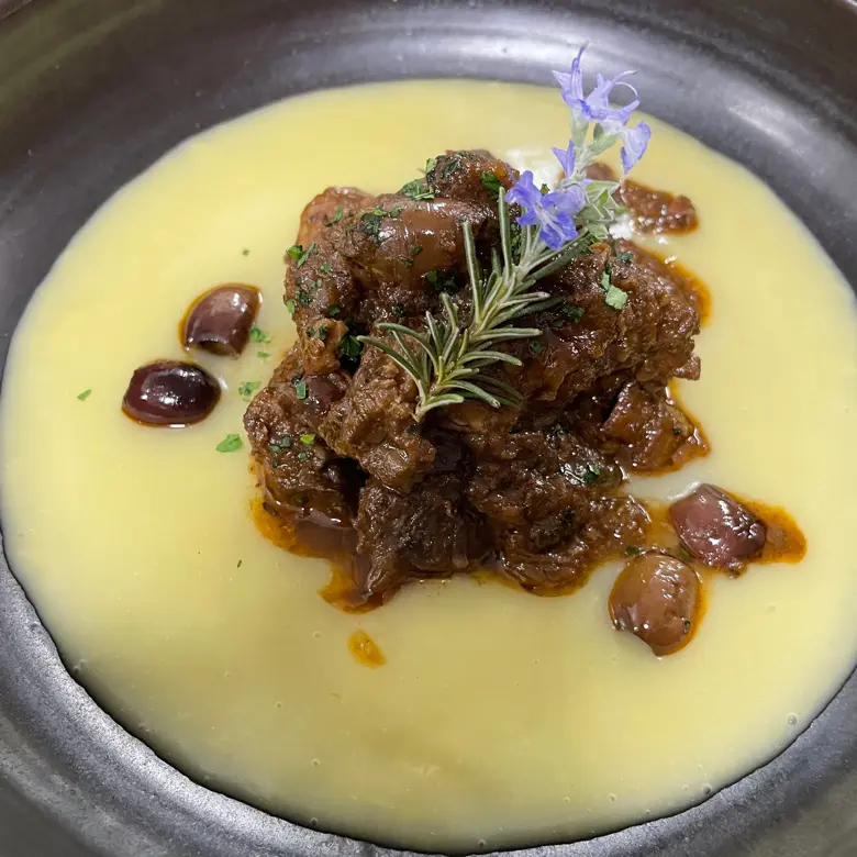 creation thumb for wild boar morsels and smoked potato cream