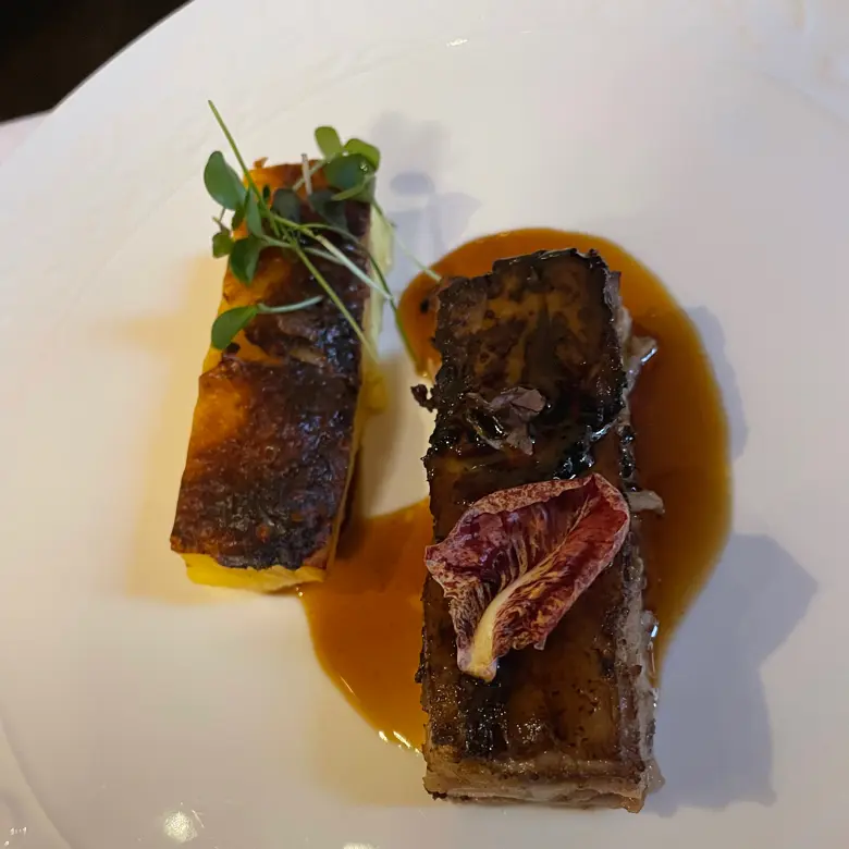creation thumb for Pork belly with potato millefeuille.