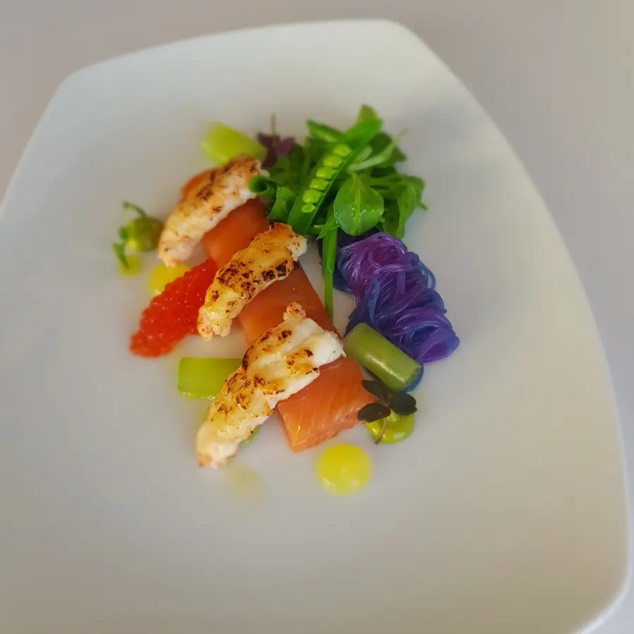 creation thumb for Langustines, smoked trout, yuzu,