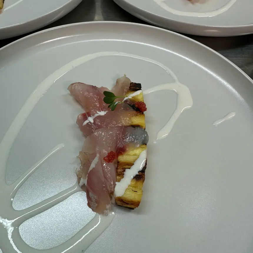 creation thumb for Sea Bream Carpaccio, Grilled Pineapple