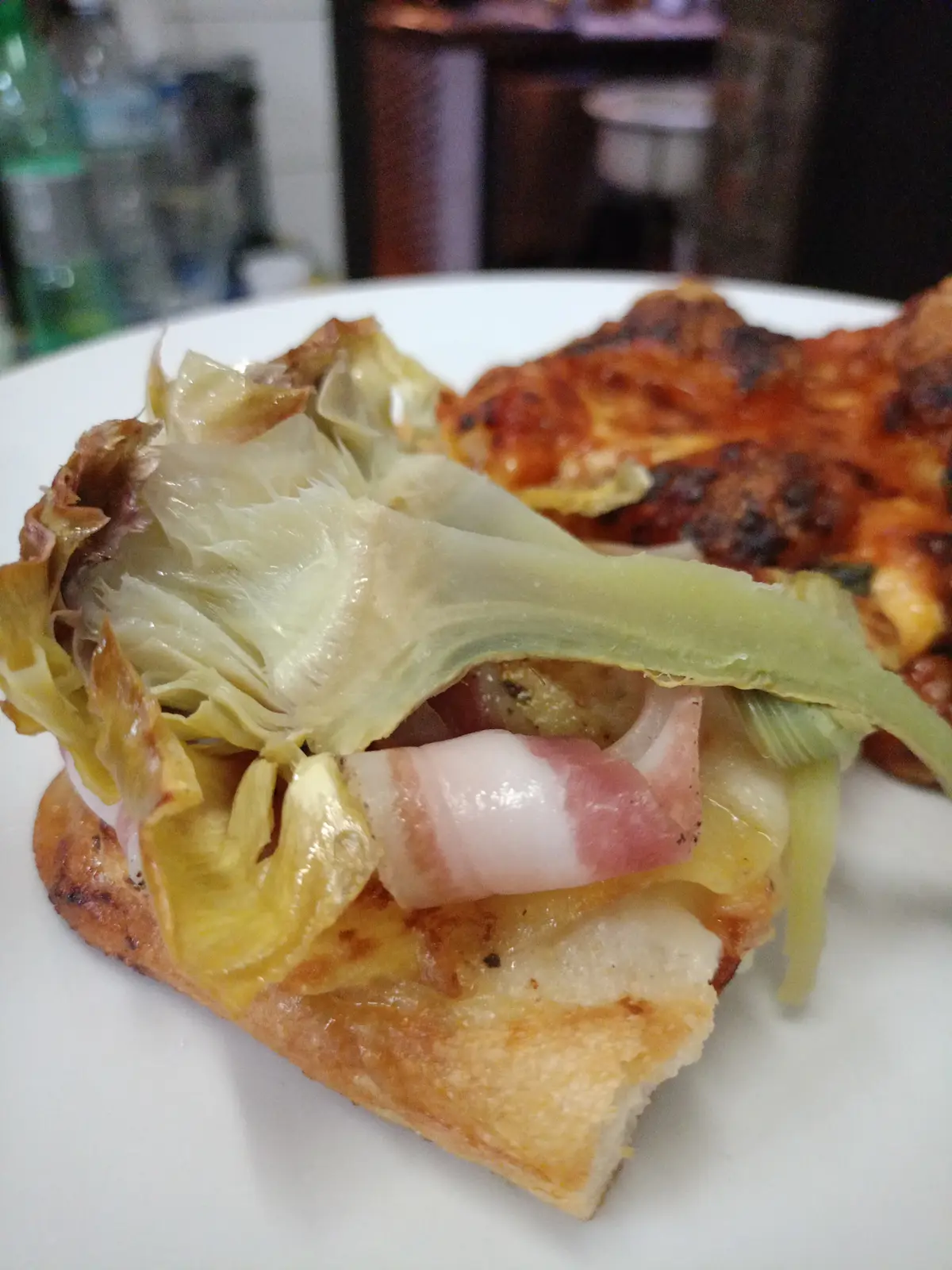 creation thumb for Pan pizza, potatoes, onion, bacon and artichoke