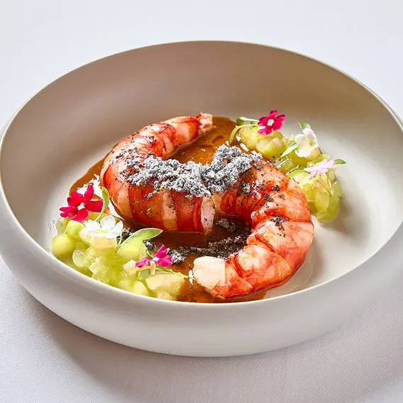 creation thumb for Springtime scarlet shrimp with shrimp head curry, Belcanto