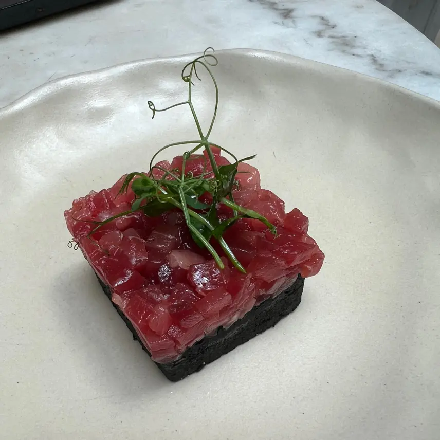 creation thumb for Chickpea cake with tuna tartare
