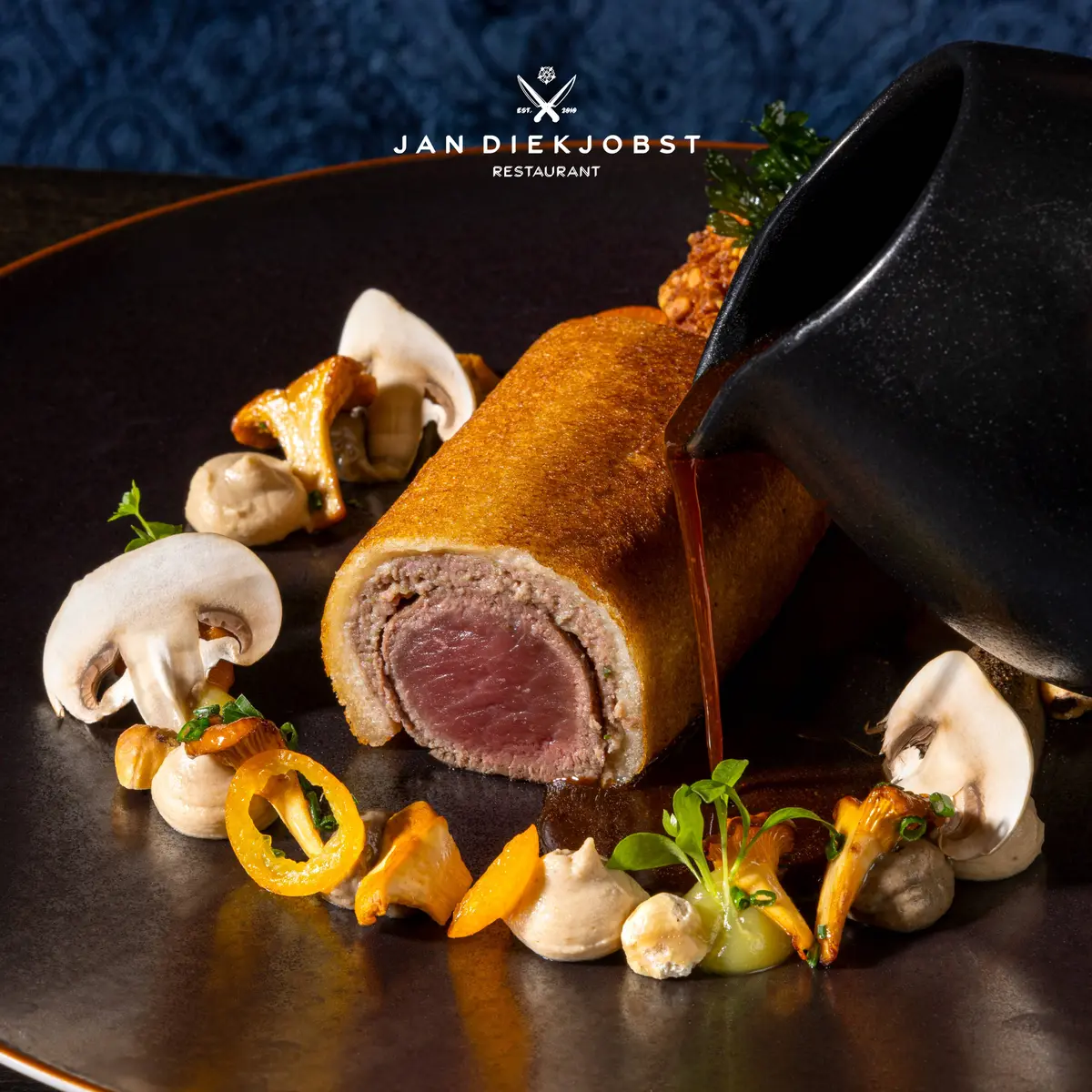 creation thumb for saddle of venison | Mushrooms | Orange | Hazelnut