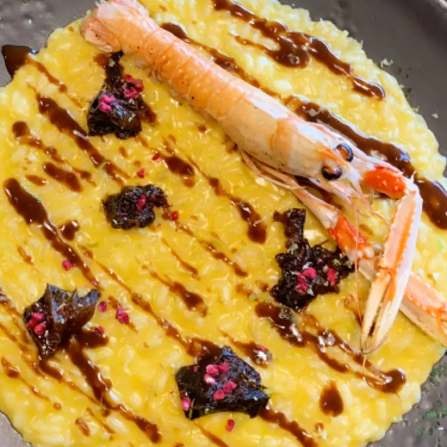 creation thumb for Risotto di zucca & scampi affumicata