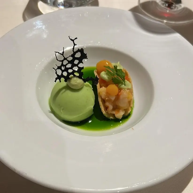creation thumb for Quinoa-Taco-Crevetten-Mango Avocado-Gurken-Sorbet