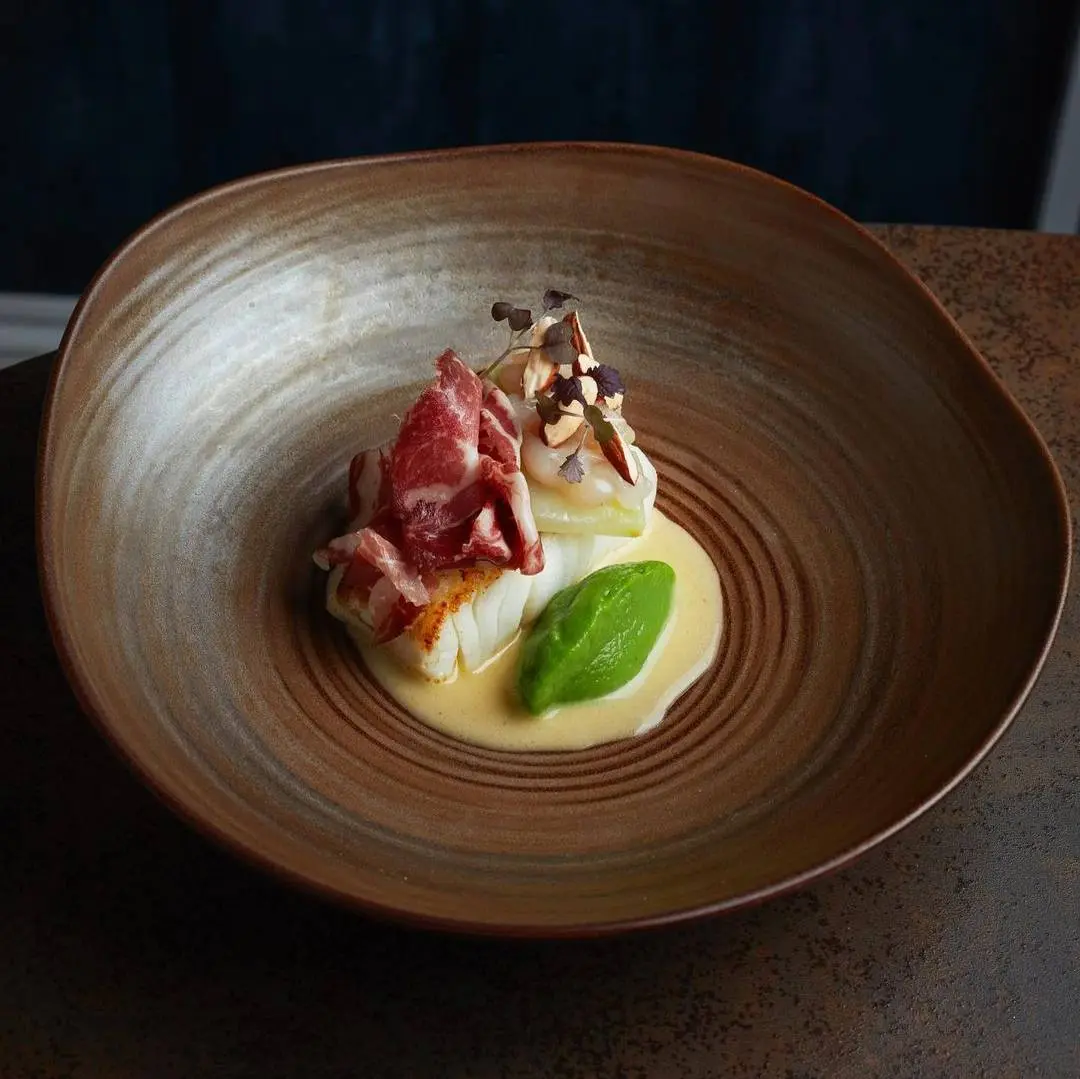 creation thumb for Skrei Cod, Coppa Ham, Broccoli, Razor Clam & Verjus Butter