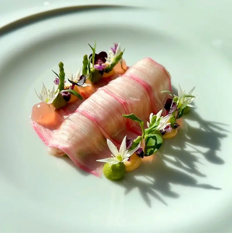 creation thumb for Scampi, Asparagi Verdi, Rabarbaro