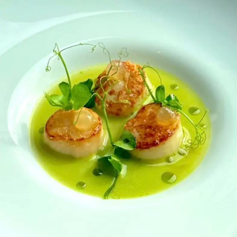 creation thumb for Vieiras a la plancha y gazpacho verde