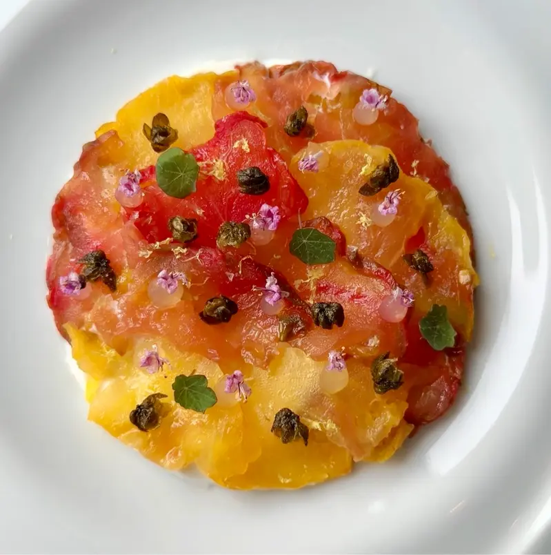 Smoked Tomato Carpaccio 🍅