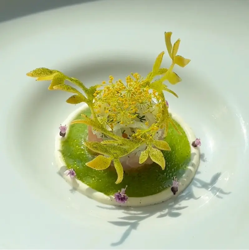 creation thumb for Kombu Cured Amerjack & Daikon Spaghetti
