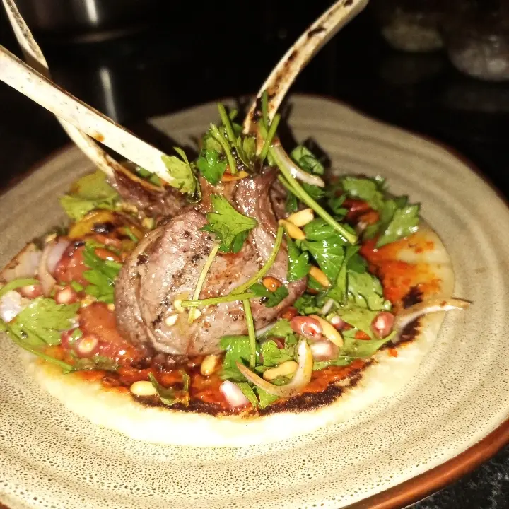 creation thumb for Grilled Lamb Chops Served With Haressa Bread & Biwaaz Salad