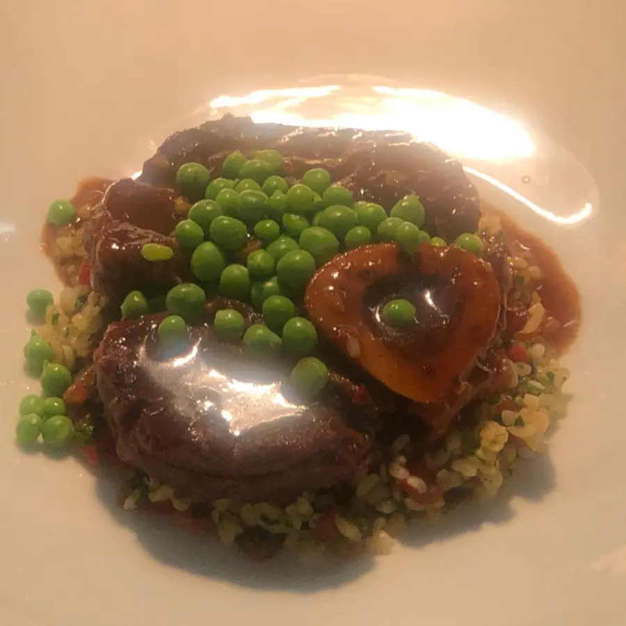 creation thumb for Ossobuko with tabule and pea