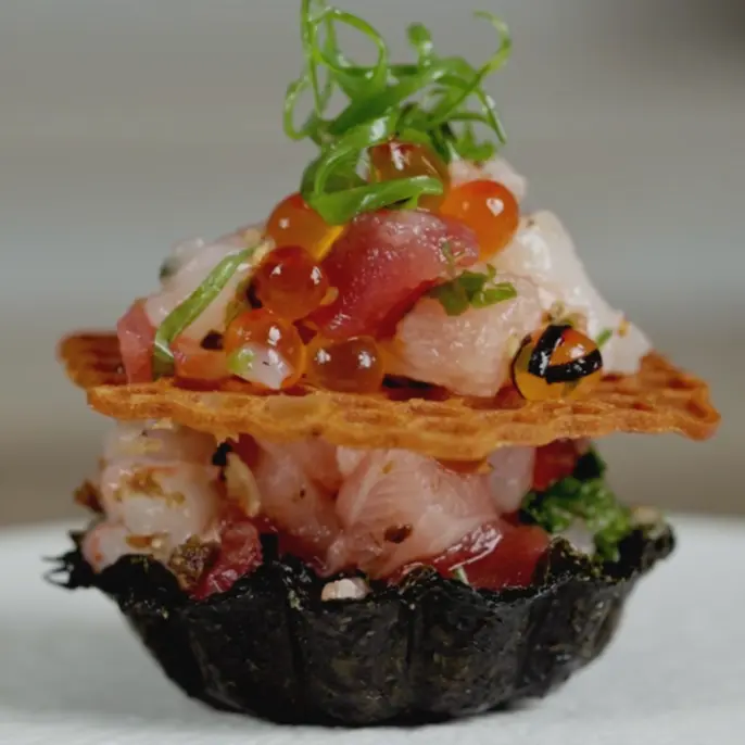 creation thumb for Honey Crisps & Seafood Canapés