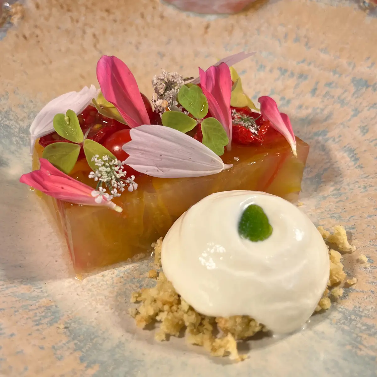 creation thumb for Tomato Terrine & Butter Milk Mousse
