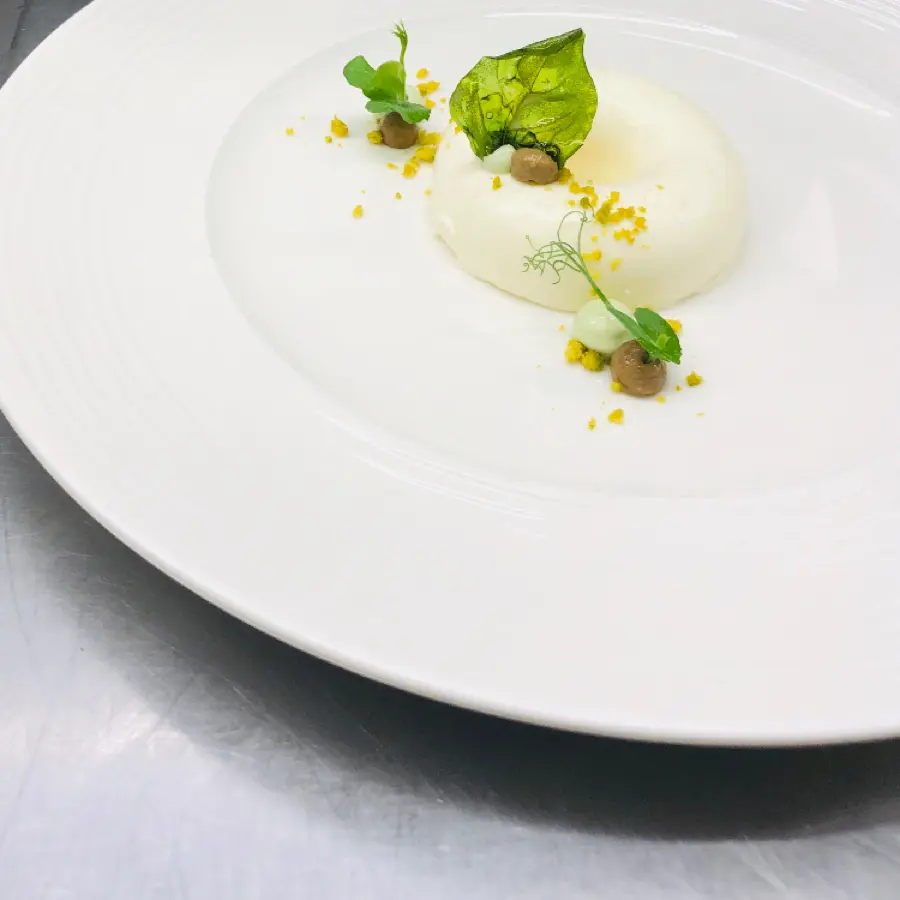 creation thumb for Weißes Tomatenmousse / Basilikum / Pistazie / Bitter Schokolade  🇦🇹  White Tomatomousse / Basil / Pistachio / Bitter Chocolate 🏴󠁧󠁢󠁥󠁮󠁧󠁿 