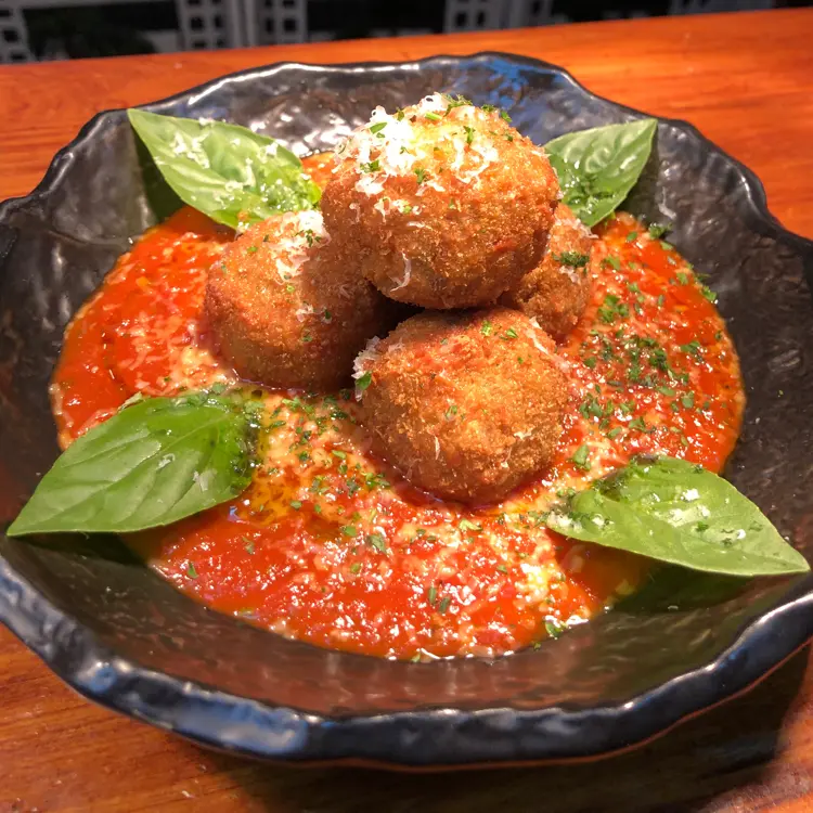 creation thumb for Mushroom Arancini/Tomato Basil Emulsion/Grana Padano