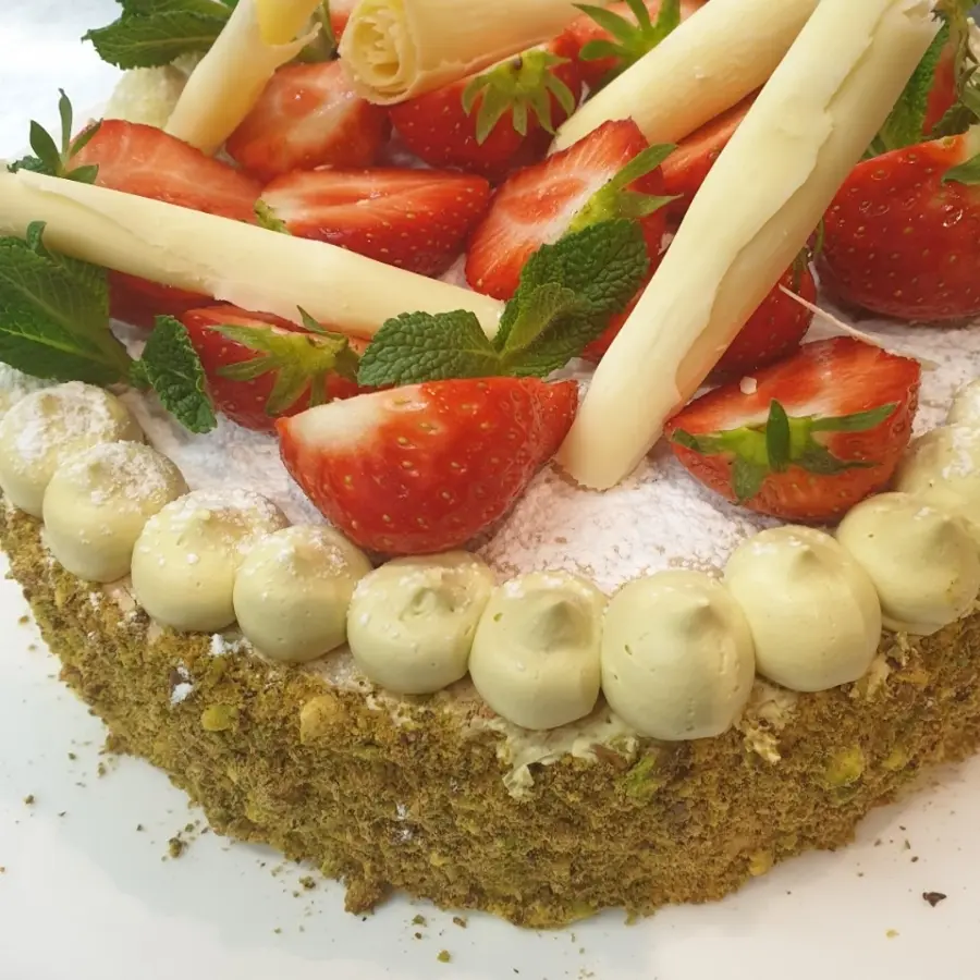 creation thumb for Pistache / aardbei / witte chocolade
