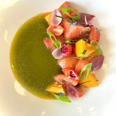 creation thumb for Tomatoes with shiitake and seaweed sauce