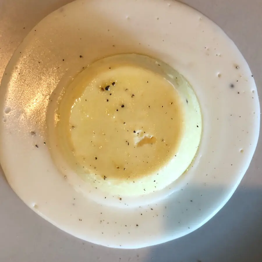 creation thumb for Budino di patate su fonduta al parmigiano