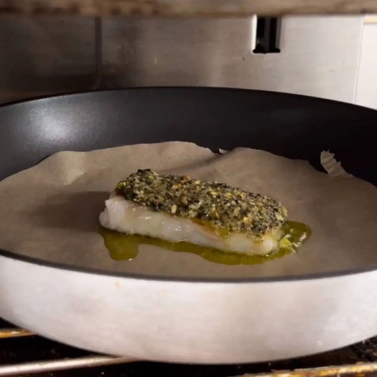 creation thumb for Hake with Pistachio-Basil Crust