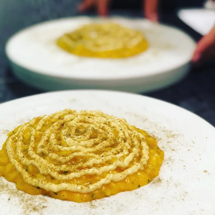 creation thumb for Risotto con zucca e crema di porcini !!!!