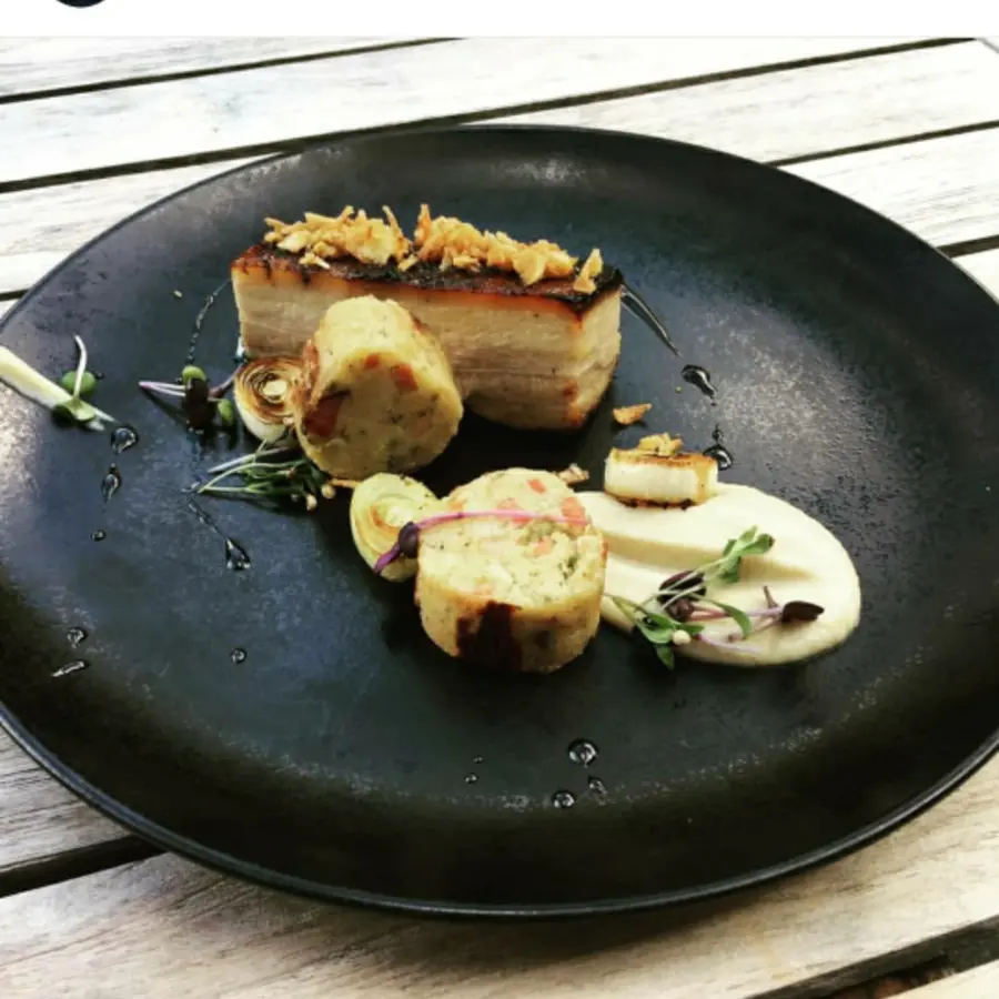 creation thumb for Pork belly.sellerie.Speckknödel.leek