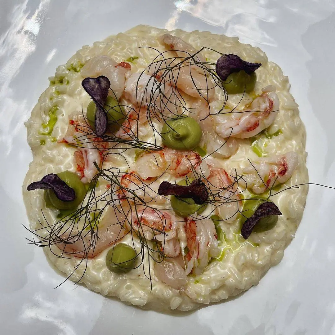 creation thumb for Risottino de limón con gambas sicilianas y crema de aguacate 🍋🦐